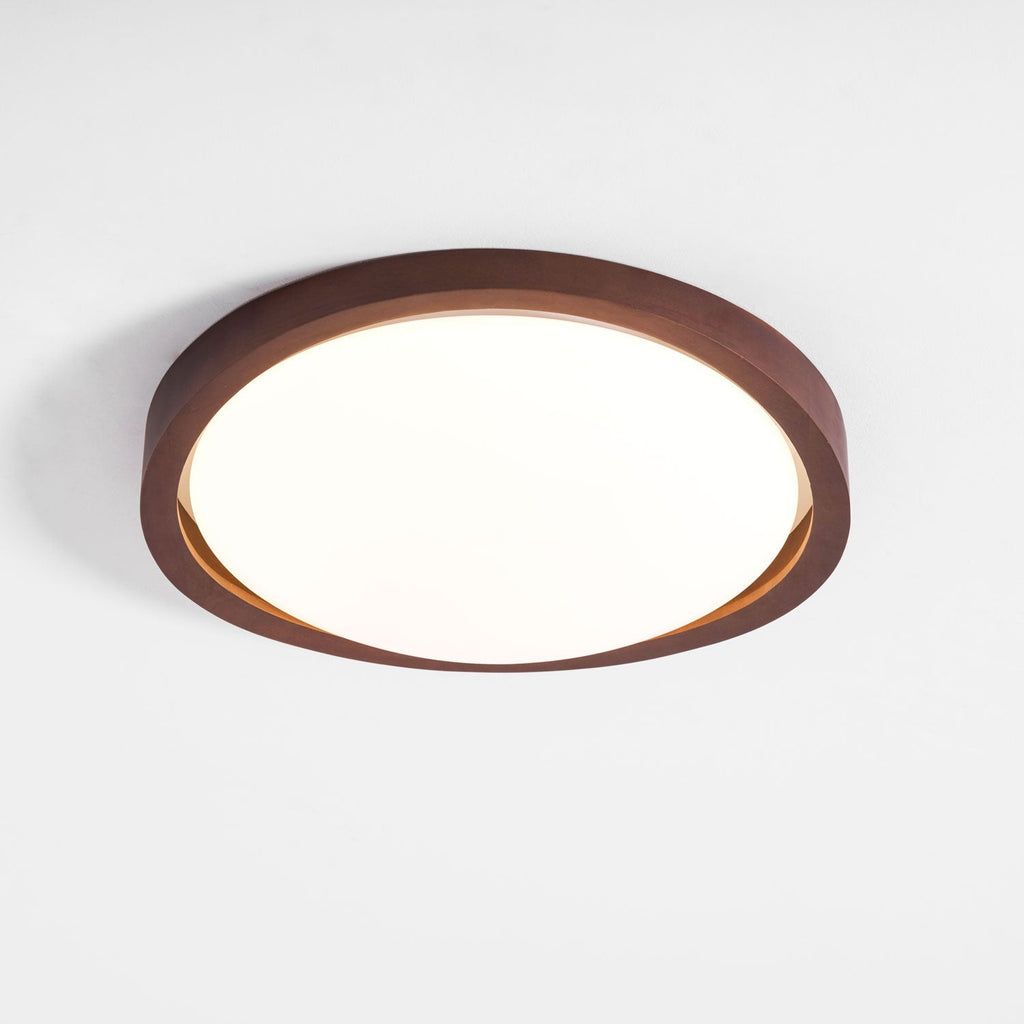 Orzechowy lampa sufitowa LED z zakrzywioną krawędzią do salonu