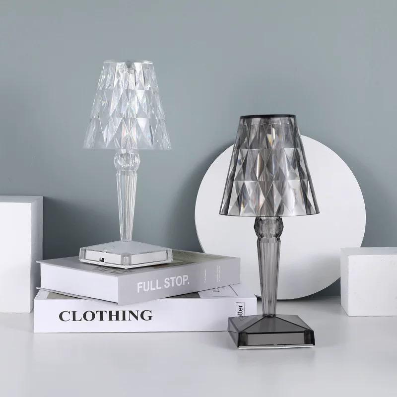 Lampa stołowa styl kryształowy z dotykowym sterowaniem eleganckie światło wall light