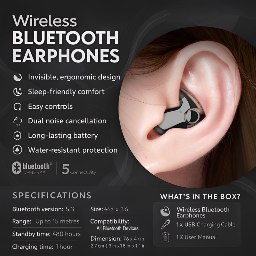 Inteligentne słuchawki douszne Bluetooth ze sterowaniem dotykowym