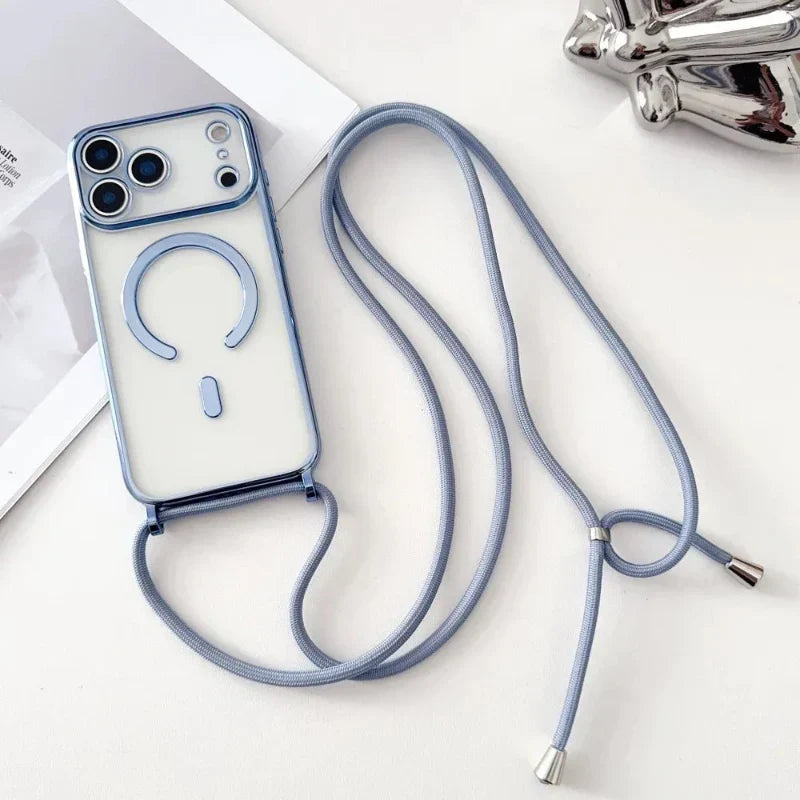 Regulowana smycz do etui na telefon z przezroczystym MagSafe dla iPhone'a