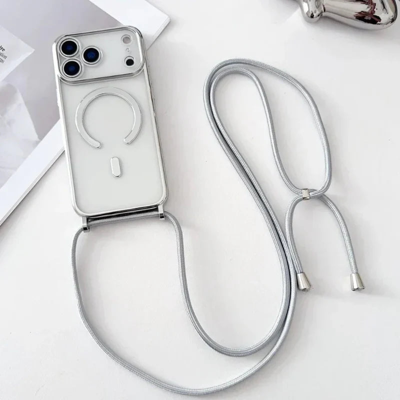 Regulowana smycz do etui na telefon z przezroczystym MagSafe dla iPhone'a