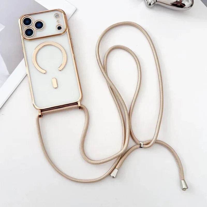 Regulowana smycz do etui na telefon z przezroczystym MagSafe dla iPhone'a