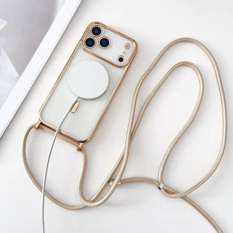 Regulowana smycz do etui na telefon z przezroczystym MagSafe dla iPhone'a