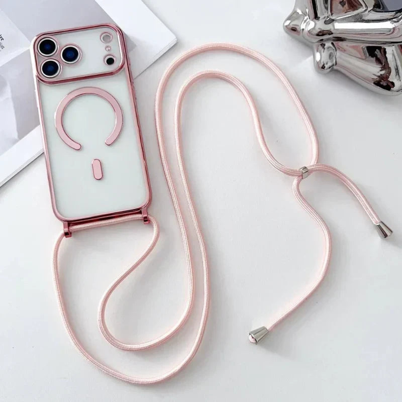 Regulowana smycz do etui na telefon z przezroczystym MagSafe dla iPhone'a