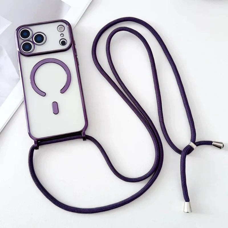 Regulowana smycz do etui na telefon z przezroczystym MagSafe dla iPhone'a
