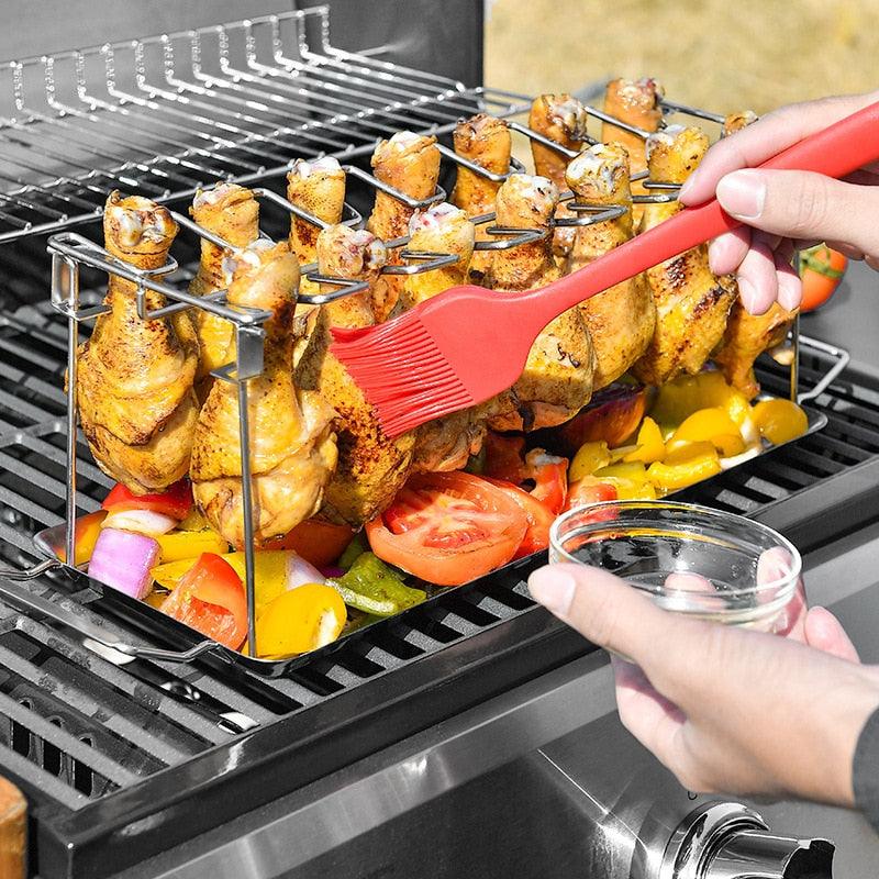 Praktyczny stojak gotowania kurzych pałek BBQ