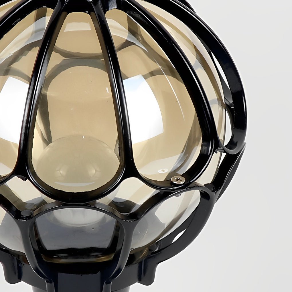 Zewnętrzna lampa w stylu vintage z kulistym kloszem Klasyczna lampa ogrodowa