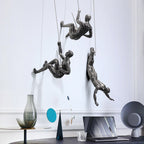 Artystyczna sztuka ścienna z motywem wspinacza do wystroju domu