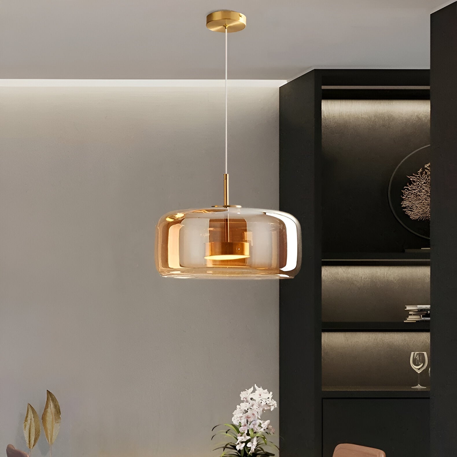Lampa sufitowa wisząca LED retro z połowy wieku model