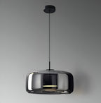 Lampa sufitowa w stylu retro z potrójnym kloszem szklanym i regulowanym oświetleniem LED