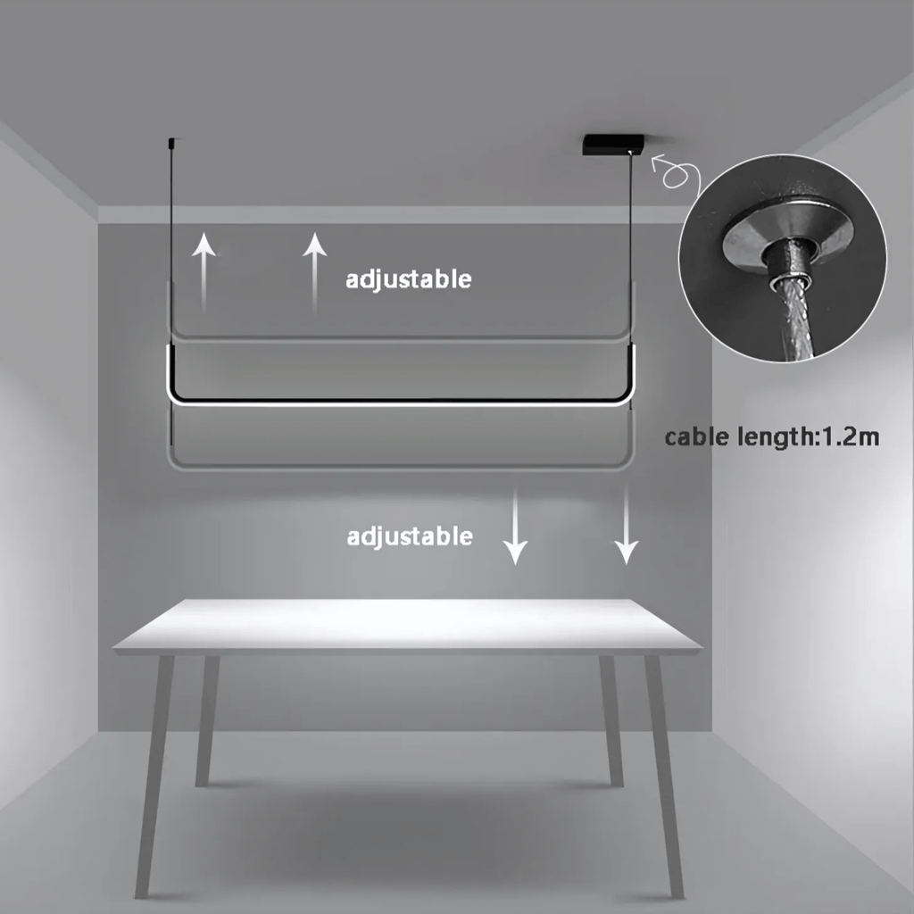 Nowoczesna wisząca lampa LED do wnętrz domowych