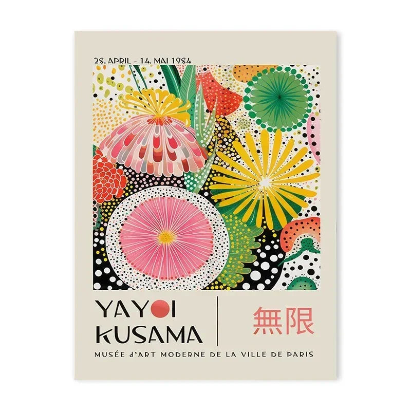 Musee d'art Moderne Art Wall by Yayoi Kusama - Kolorowy abstrakcyjny obraz na ścianę