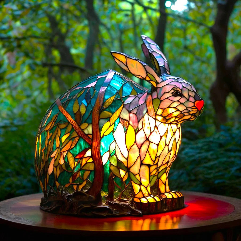 Ozdobna artystyczna zwierzęcia szklana lampa stołowa do wnętrz domowych