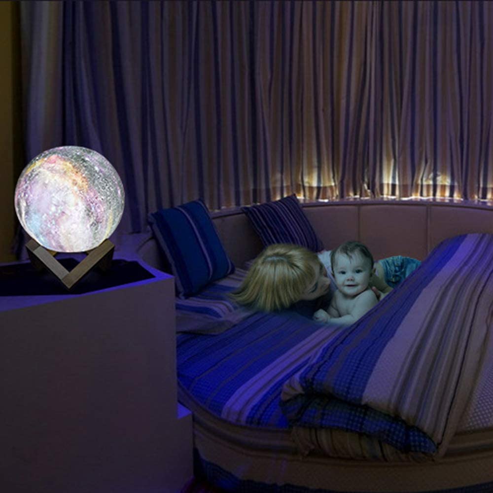 Promienna 3D Galaktyczna Lampa Księżycowa z Pilotem