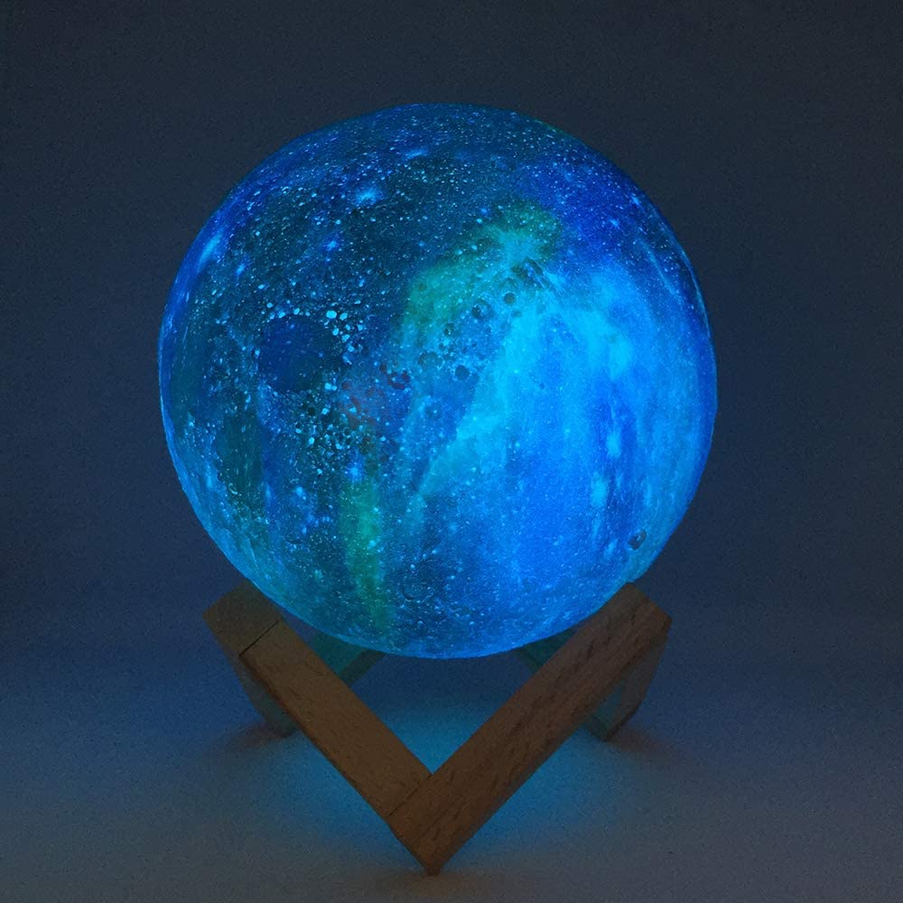 Promienna 3D Galaktyczna Lampa Księżycowa z Pilotem