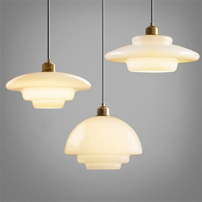 Nowoczesna Biała Szklana Lampa Wisząca
