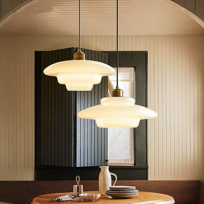 Nowoczesna Biała Szklana Lampa Wisząca
