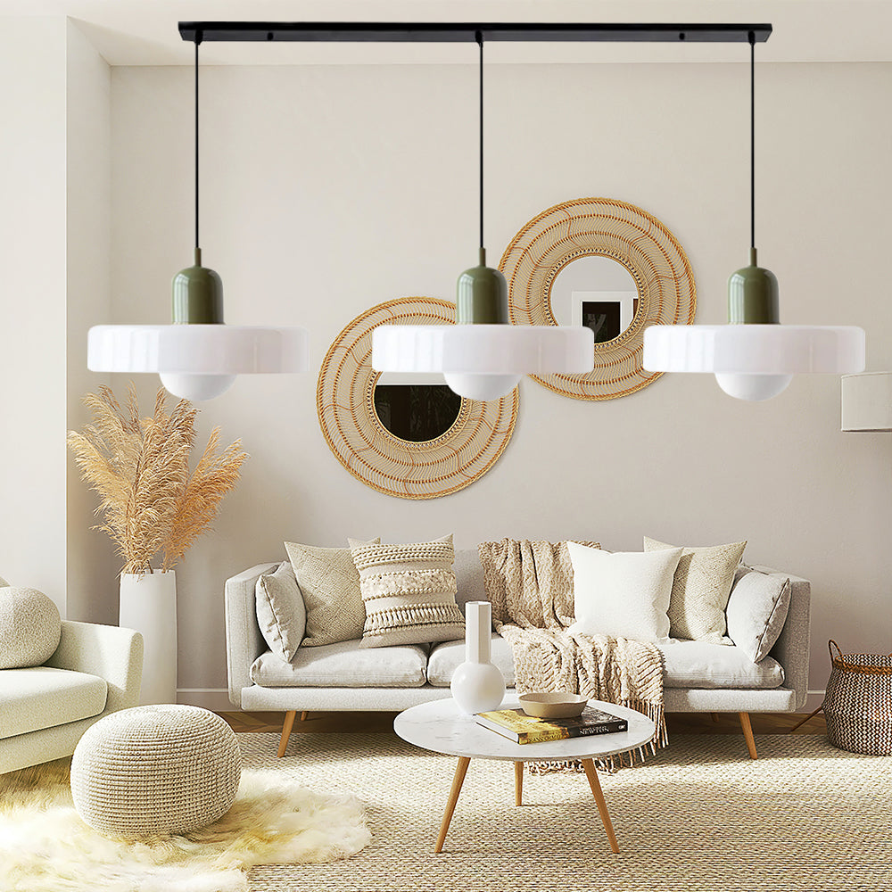 Nowoczesna Lampa Wisząca – Regulowana Lampa Sufitowa z 3 Szklanymi Kloszami