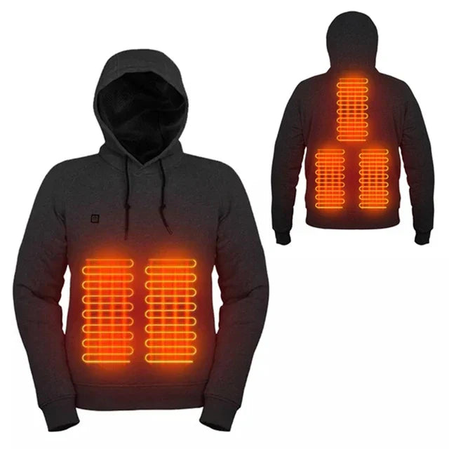 Ogrzewana bluza z kapturem unisex na zewnątrz
