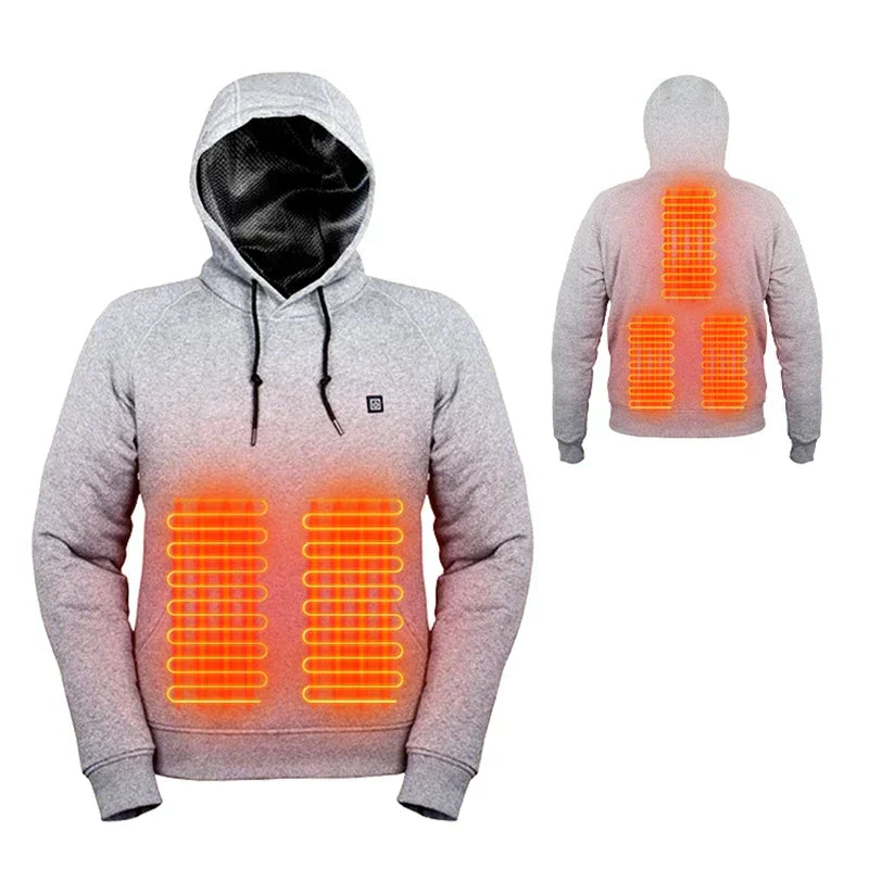 Ogrzewana bluza z kapturem unisex na zewnątrz