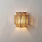 Naturalna japońska lampa ścienna z plecionką