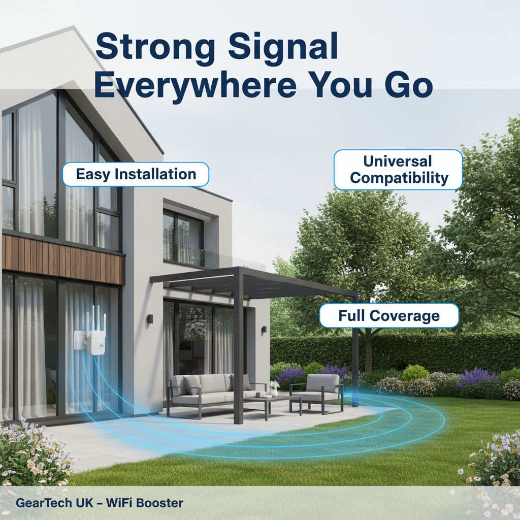 Dwuzakresowy wzmacniacz sygnału WiFi 5G i 2,4G do domu i ogrodu