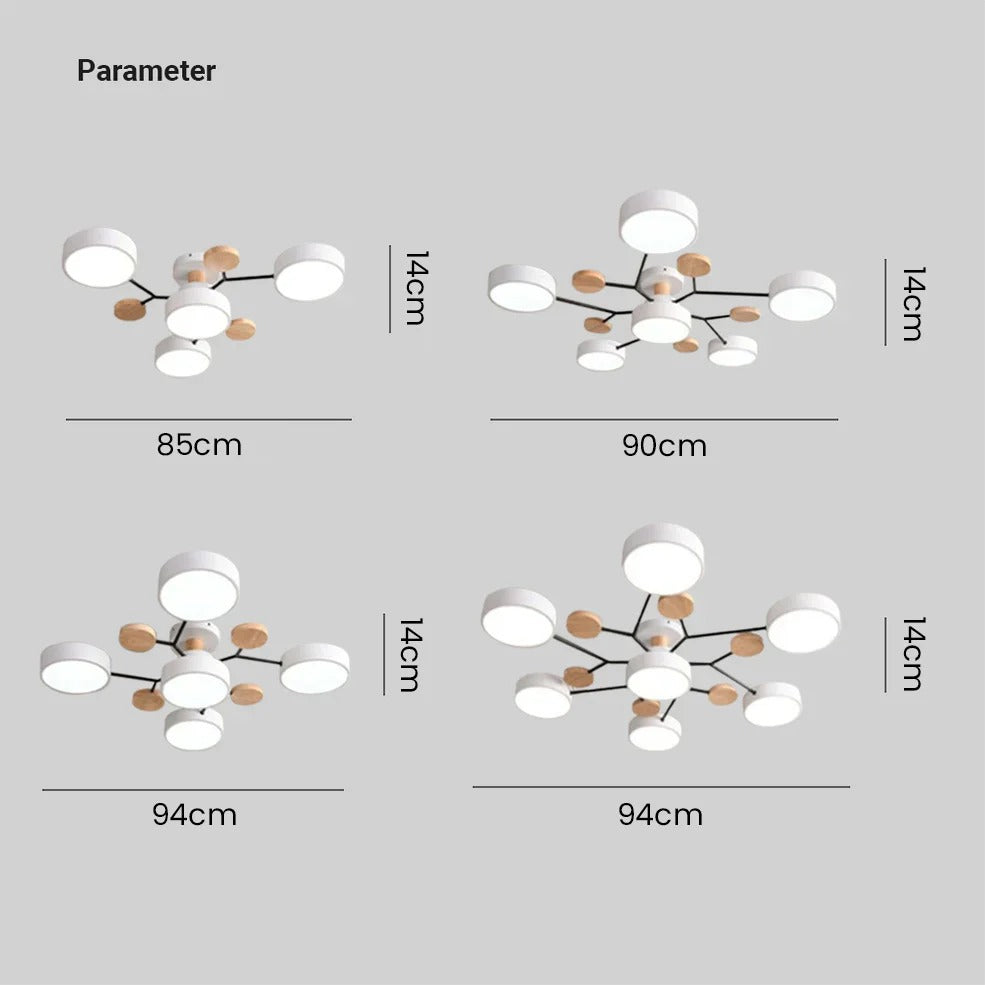 Subtelna geometryczna okrągły lampa sufitowa LED do nowoczesnych pomieszczeń