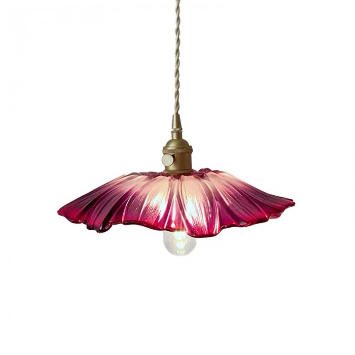 Rzeźbiarska lampa wisząca z kwiatowym wzorem