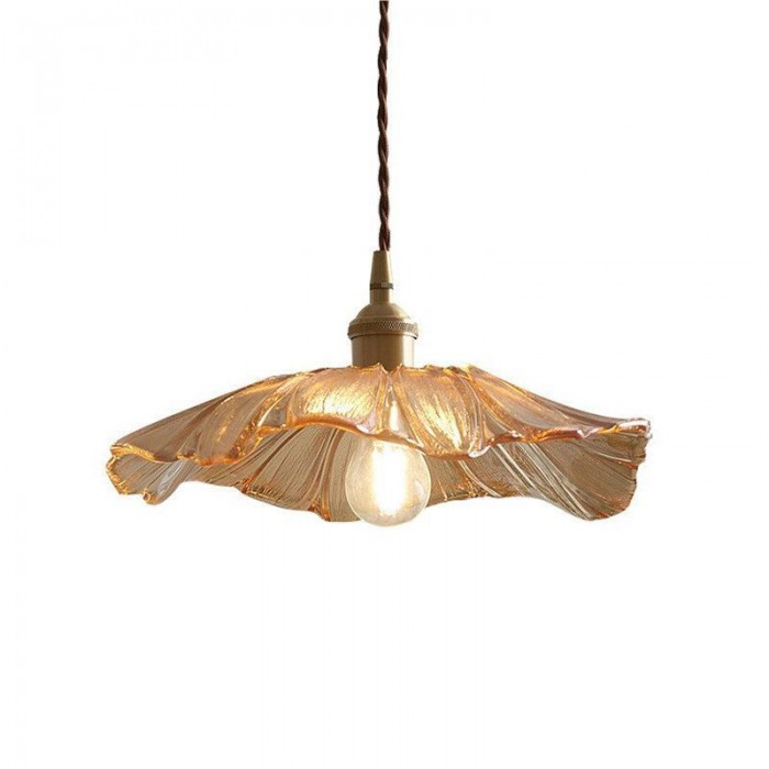 Rzeźbiarska lampa wisząca z kwiatowym wzorem
