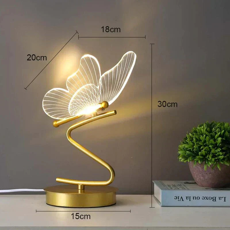 Modna elegancka lampka przenośna LED Butterfly