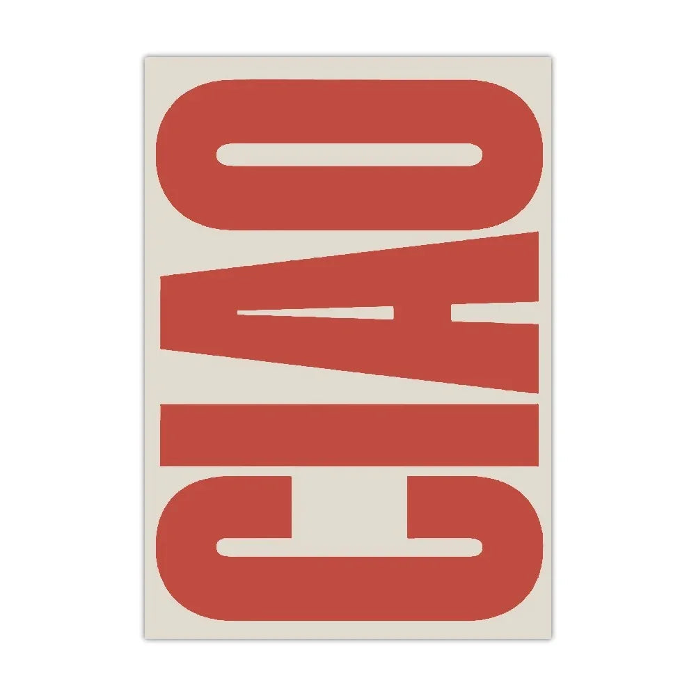 Stylowy obraz na ścianę Ciao typografia dekor