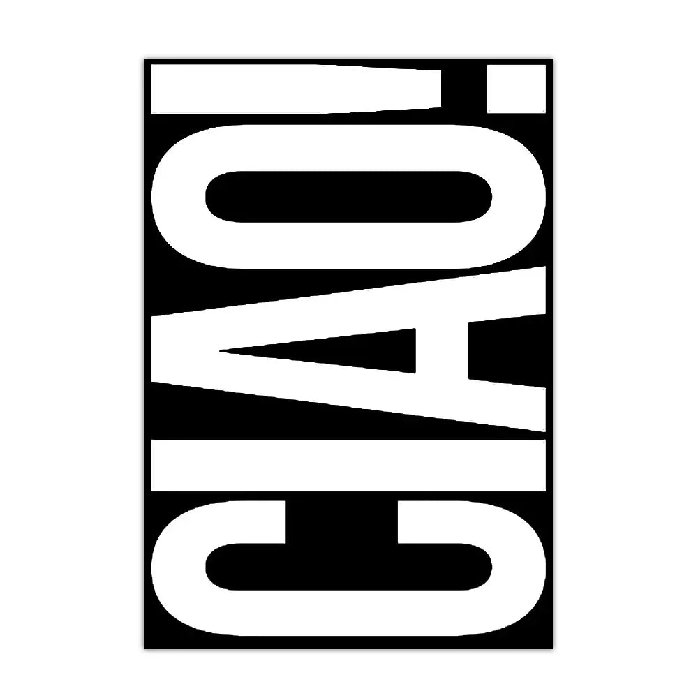 Stylowy obraz na ścianę Ciao typografia dekor