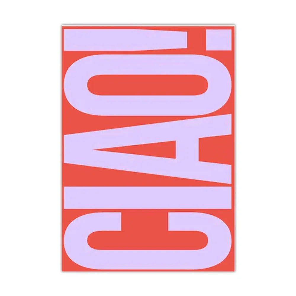 Stylowy obraz na ścianę Ciao typografia dekor