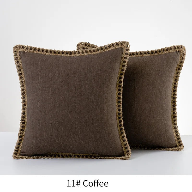 Modna rustykalna dekoracyjna poszewka na poduszkę