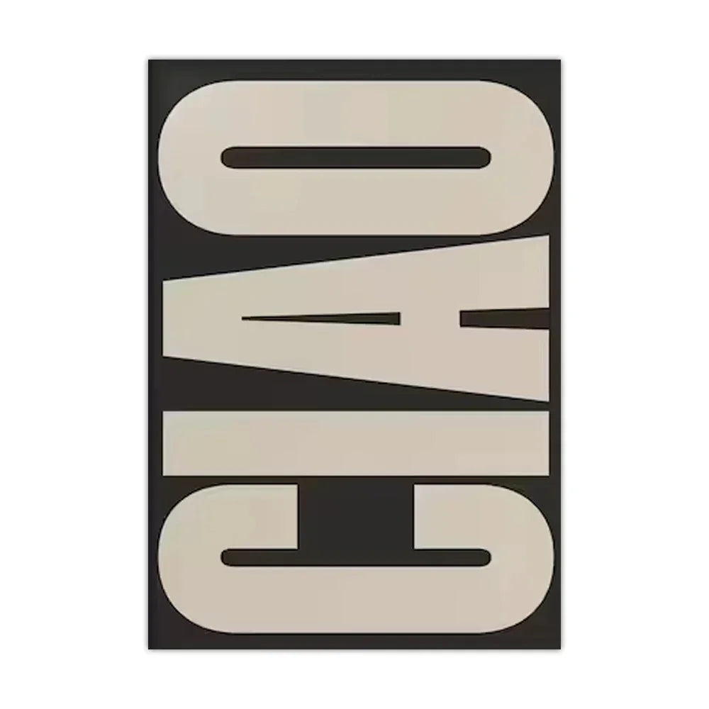 Stylowy obraz na ścianę Ciao typografia dekor