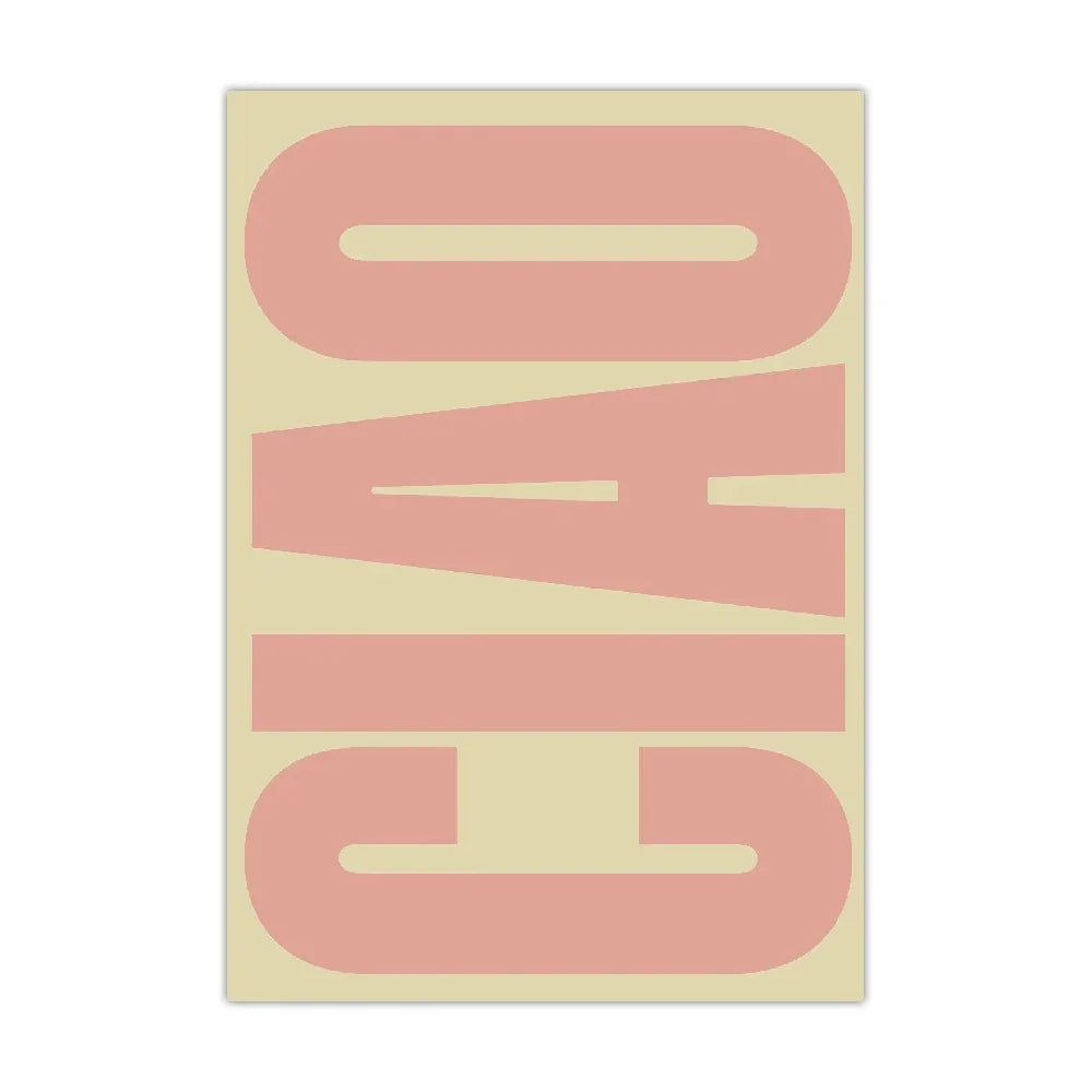 Stylowy obraz na ścianę Ciao typografia dekor