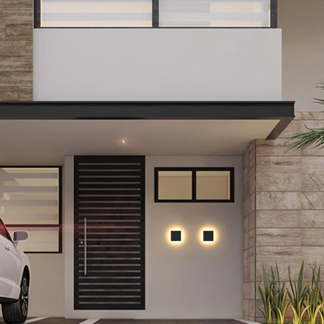 Elegancka minimalistyczna lampa ścienna LED do oświetlenia zewnętrznego