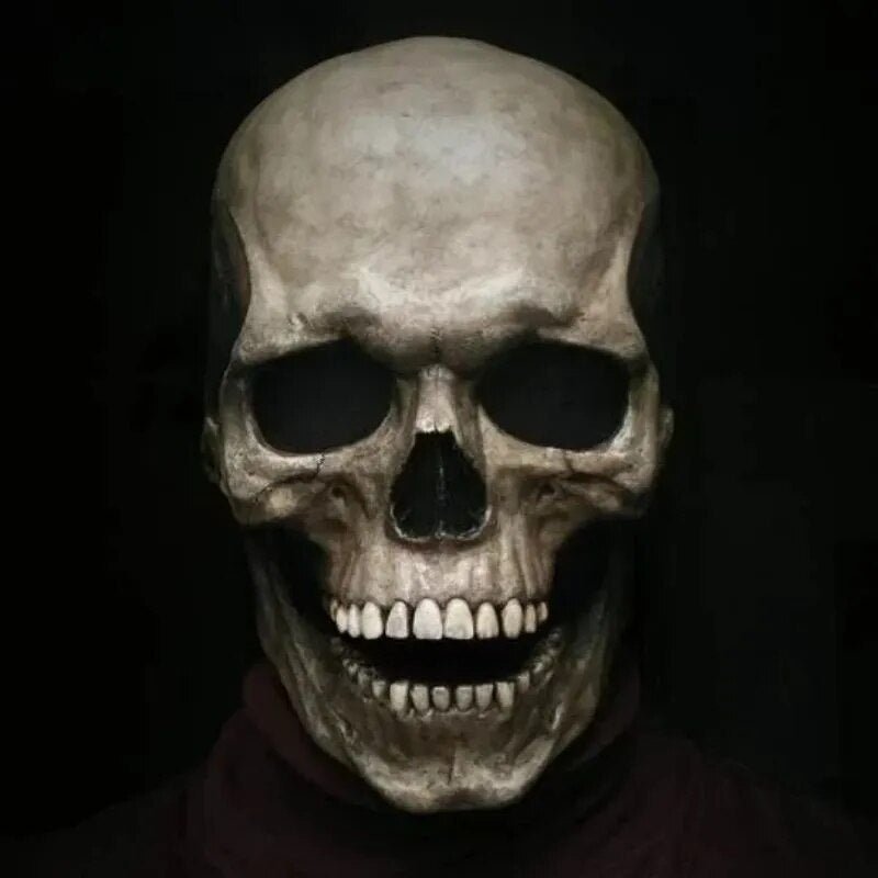 Realistyczna maska czaszki z ruchomą szczęką do cosplayu i Halloween