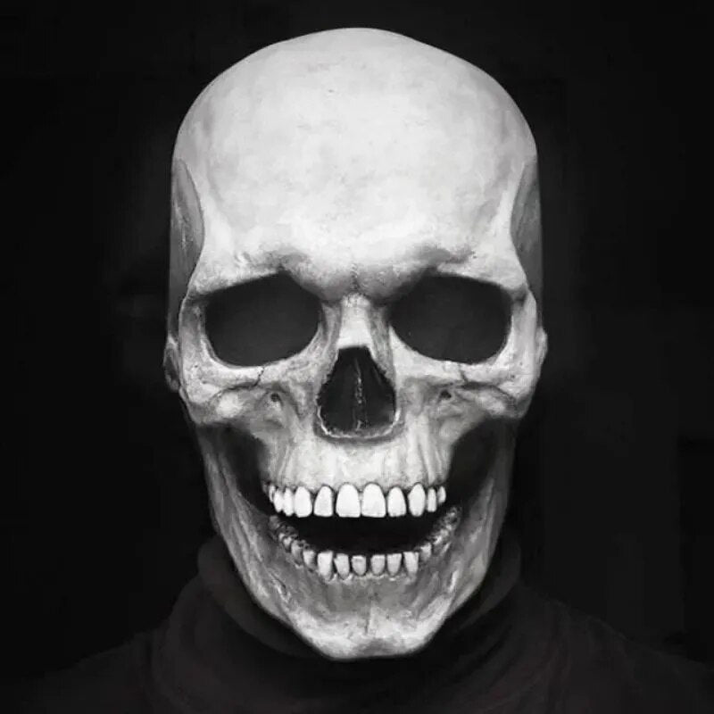 Realistyczna maska czaszki z ruchomą szczęką do cosplayu i Halloween