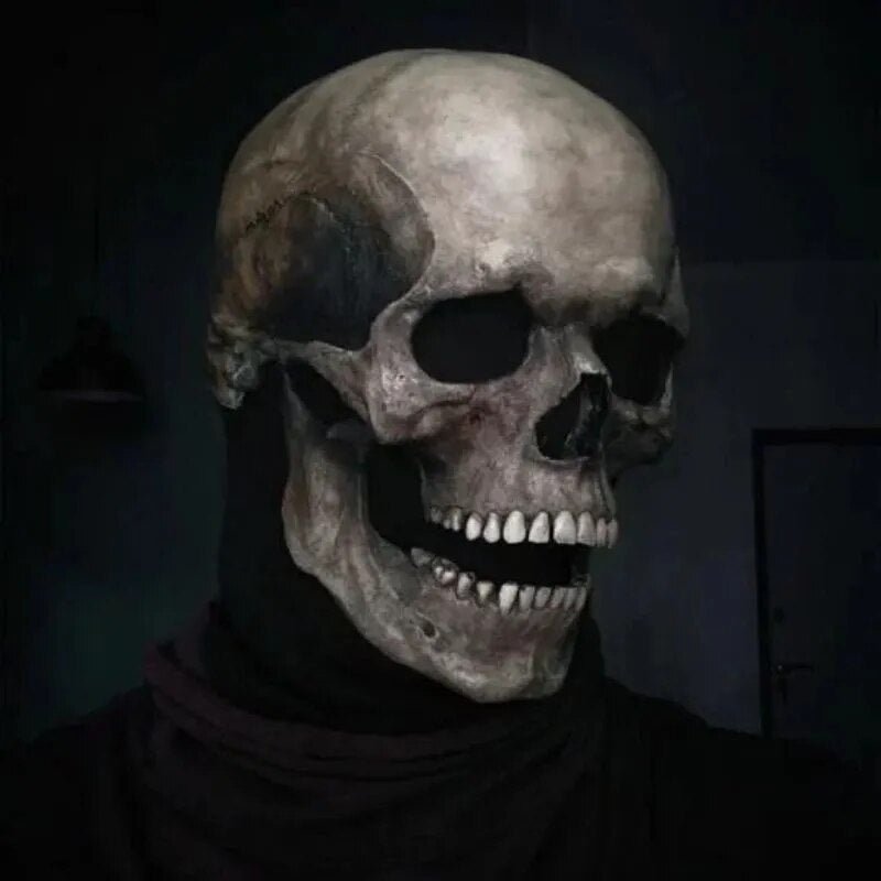 Realistyczna maska czaszki z ruchomą szczęką do cosplayu i Halloween