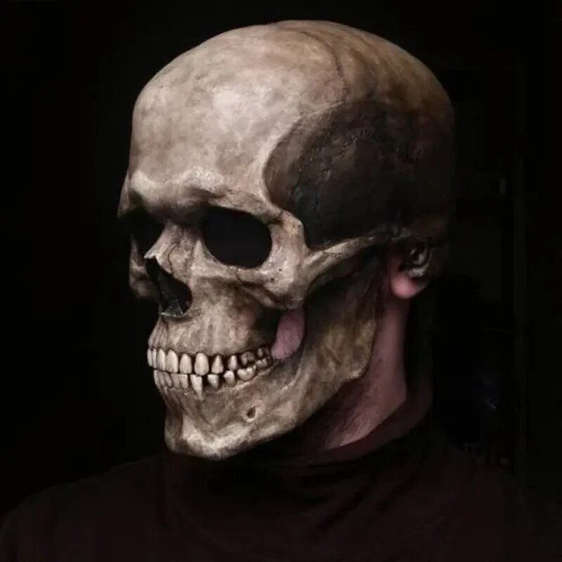 Realistyczna maska czaszki z ruchomą szczęką do cosplayu i Halloween