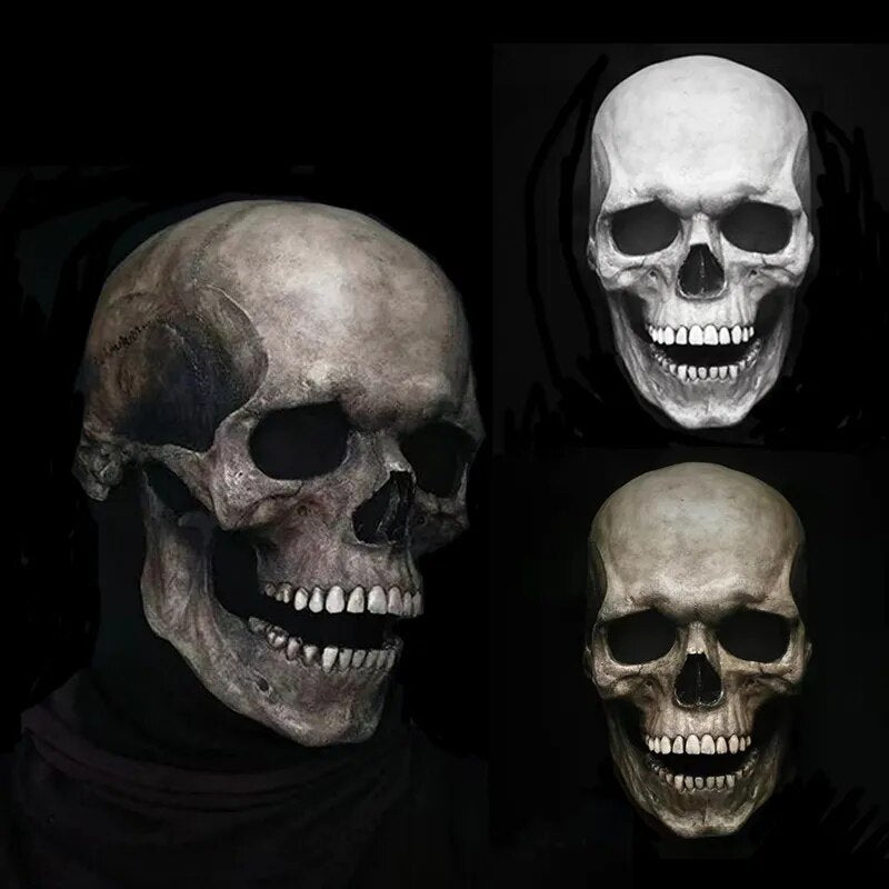 Realistyczna maska czaszki z ruchomą szczęką do cosplayu i Halloween