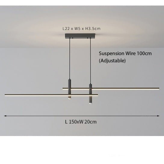 Minimalistyczna Regulowana Lampa Wisząca LED Liniowa