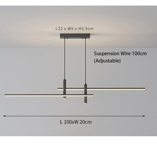 Minimalistyczna Regulowana Lampa Wisząca LED Liniowa