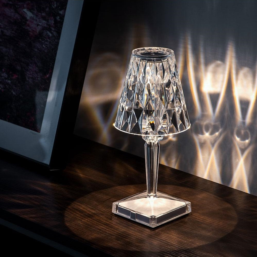 Lampa stołowa styl kryształowy z dotykowym sterowaniem eleganckie światło wall light
