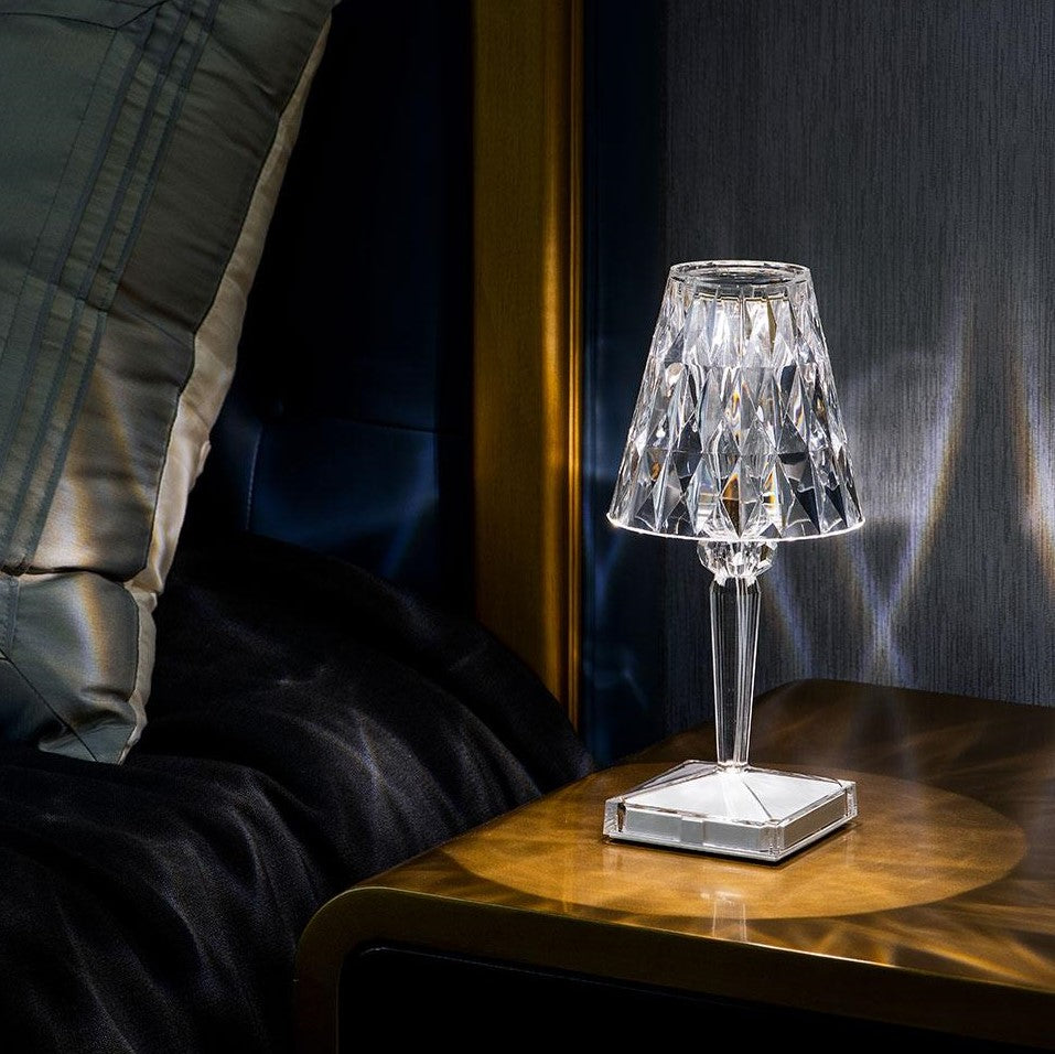 Lampa stołowa styl kryształowy z dotykowym sterowaniem eleganckie światło wall light