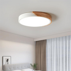 Nowoczesna drewniana lampa sufitowa LED typu plafon