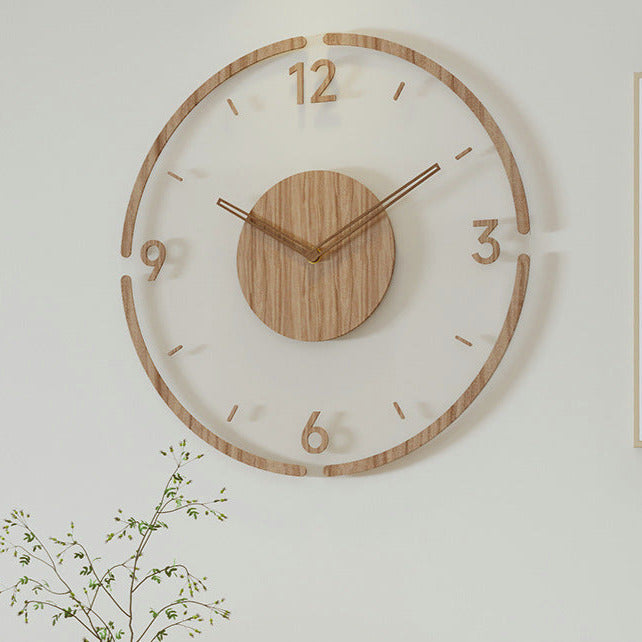 Minimalistyczny nowoczesny skandynawski drewniany zegar ścienny