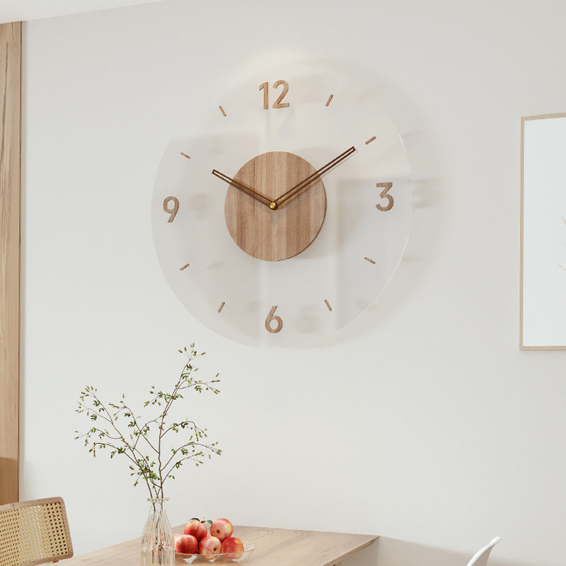 Minimalistyczny nowoczesny skandynawski drewniany zegar ścienny