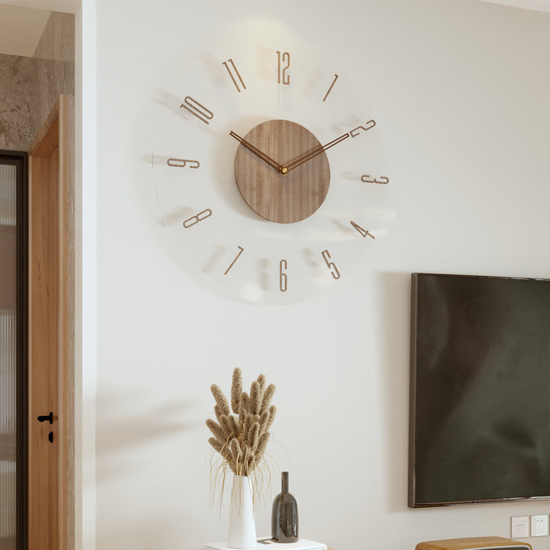 Minimalistyczny nowoczesny skandynawski drewniany zegar ścienny
